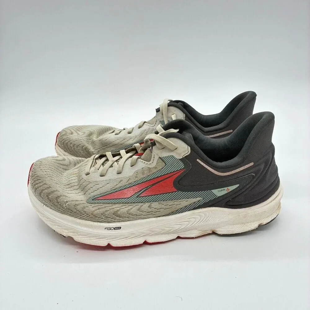 Altra Torin 6 Mens 8.5 Gray Red Running Shoes Zero Drop EGO MAX Pre Owned